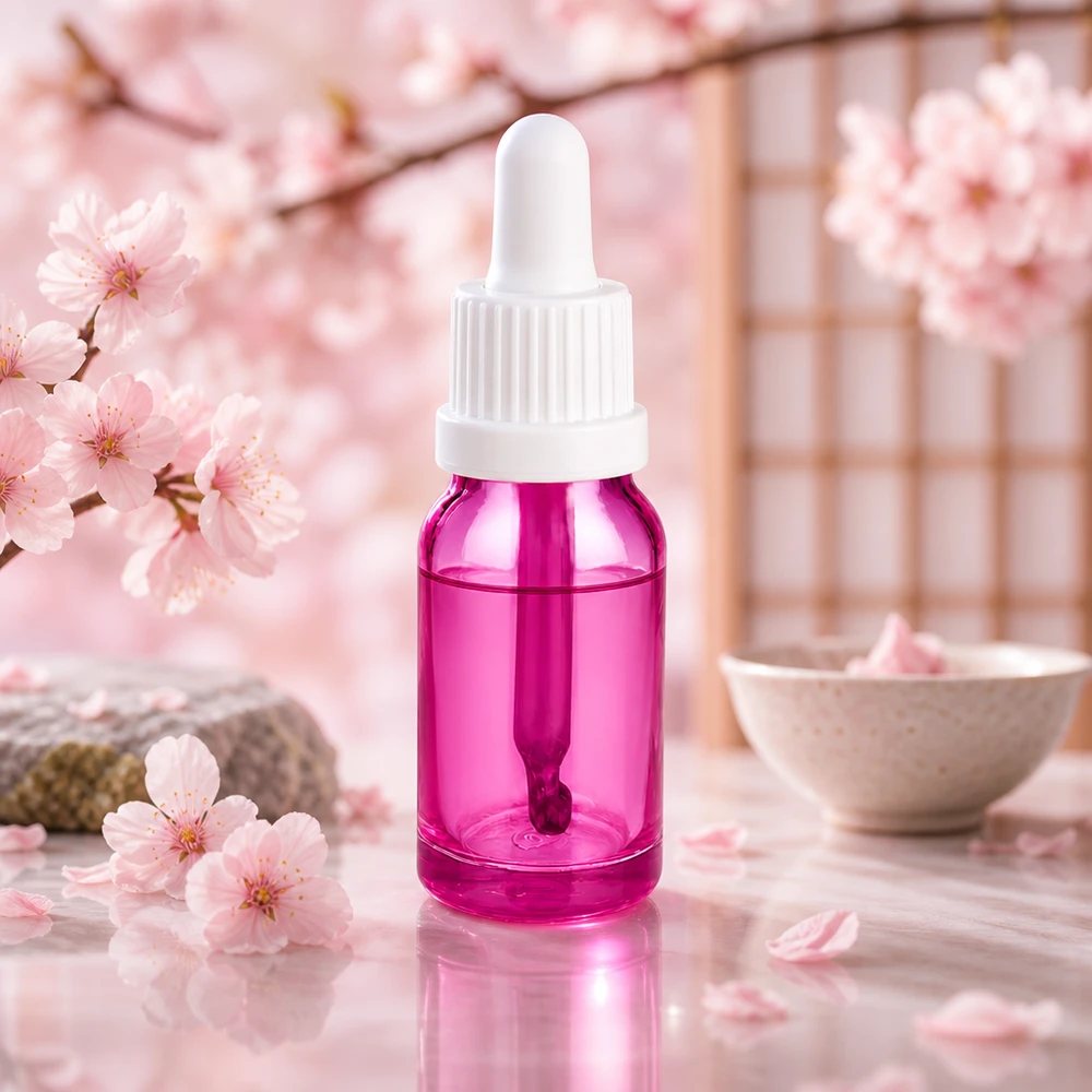Frasco de pipeta elegante de 10 ml em roxo brilhante com tampa branca de conta-gotas OV PurpleLine UT18/10