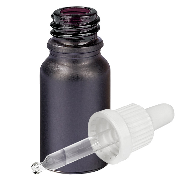 Frasco pipeta de 10ml branco com fecho inviolável BlackLine UT18/10 Frasco pipeta de 10ml branco com fecho inviolável BlackLine UT18/10