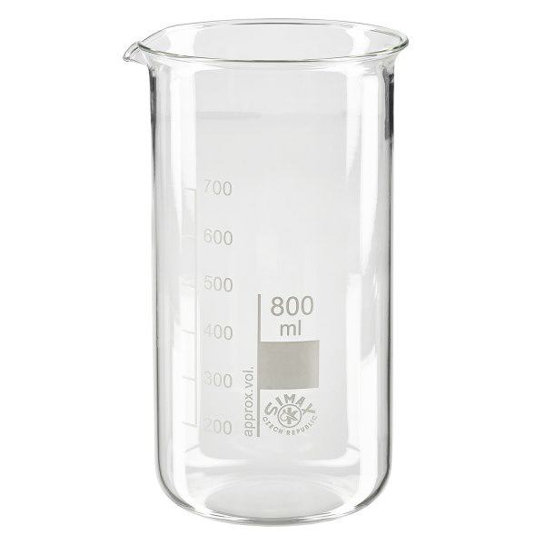 Béquer 800ml de vidro de borosilicato, forma alta
