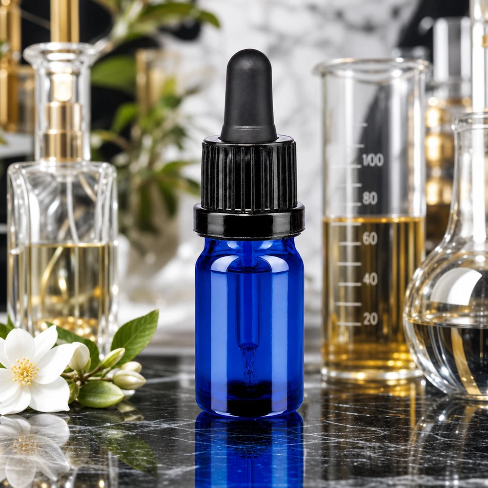 Doseamento preciso com frasco pipeta de 5 ml, conta-gotas preto azul OV BlueLine UT18/5
