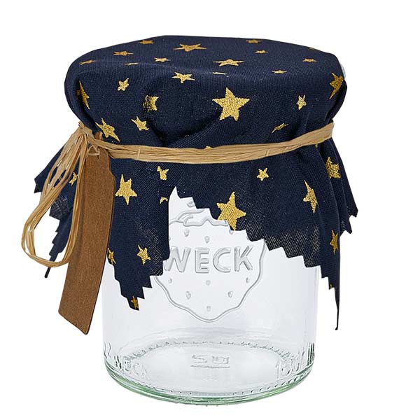 Capa de tecido para jóias azul com estrelas 15cm quadrado