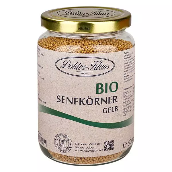 Sementes de mostarda amarela orgânica 500g Doktor-Klaus noWaste Sementes de mostarda amarela orgânica 500g Doktor-Klaus noWaste