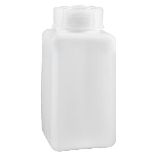 Frasco para produtos químicos 1500ml, gargalo largo em PE-HD, cor natural