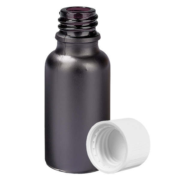 Frasco de 20 ml com tampa de rosca de 11 mm branca com fecho inviolável BlackLine UT18/20 Frasco de 20 ml com tampa de rosca de 11 mm branca com fecho inviolável BlackLine UT18/20