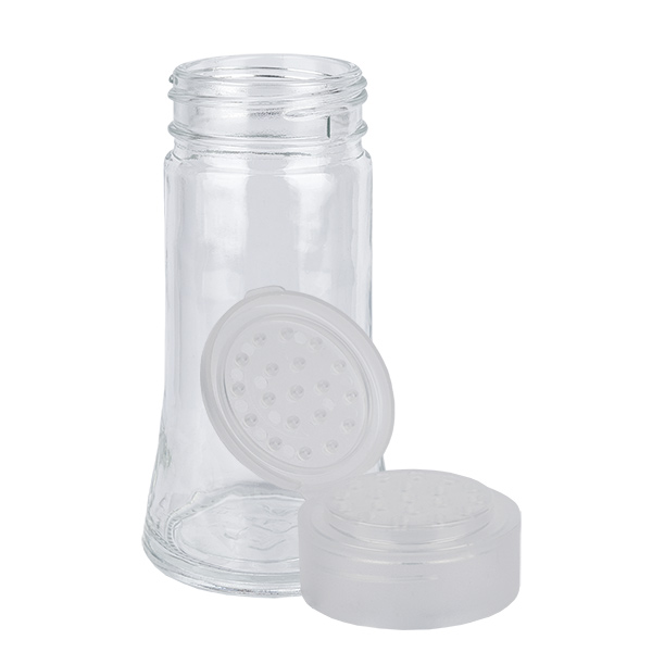 Frasco para sal e especiarias 95ml com shaker branco