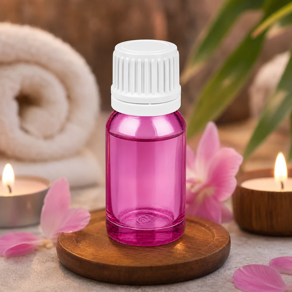Frasco de 10ml com tampa de rosca de 11mm branca Originalidade tampa de rosca PurpleLine UT18/10 Frasco compacto de 10 ml em roxo com tampa branca, ideal para aplicações móveis e viagens