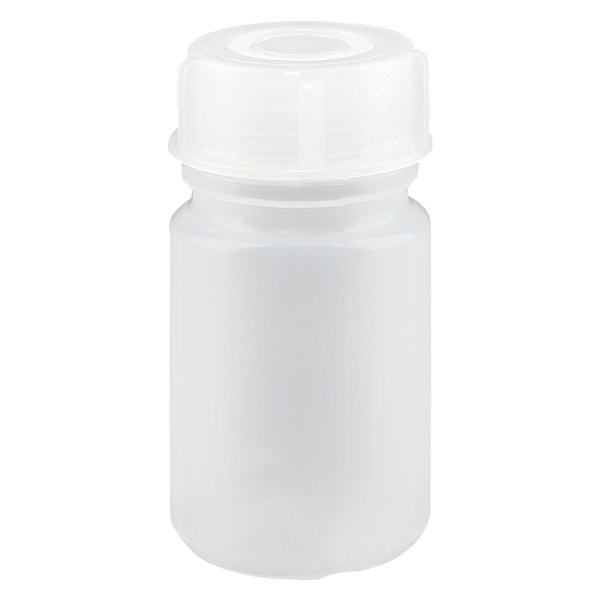 Frasco de laboratório de 50ml com gargalo largo e tampa de rosca