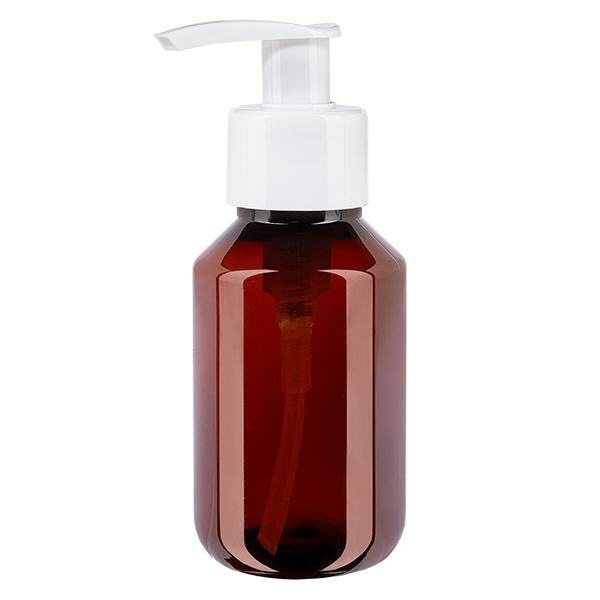 Frasco PET 100ml com bomba doseadora branca Frasco PET 100ml com bomba doseadora branca