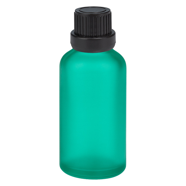 Frasco de 50 ml com tampa de rosca de 11 mm preta com fecho inviolável GreenLine UT18/50