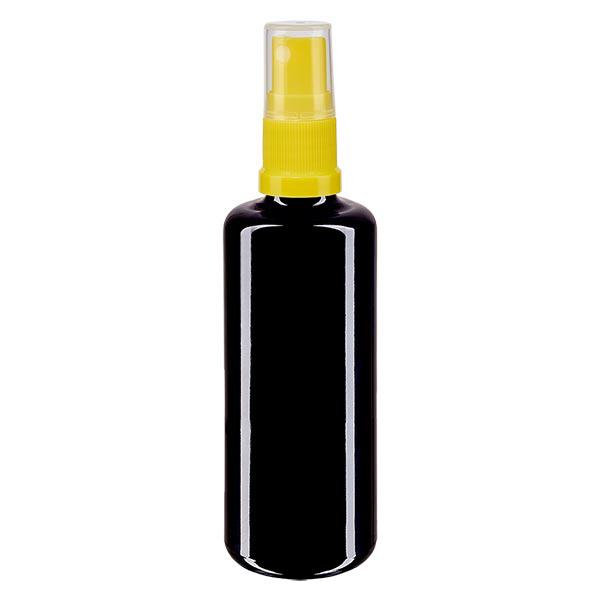 Frasco de farmácia violeta 50ml tampa spray amarela Frasco de farmácia violeta 50ml tampa spray amarela