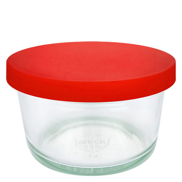 Frasco gourmet de 165ml com tampa de silicone vermelho WECK RR80
