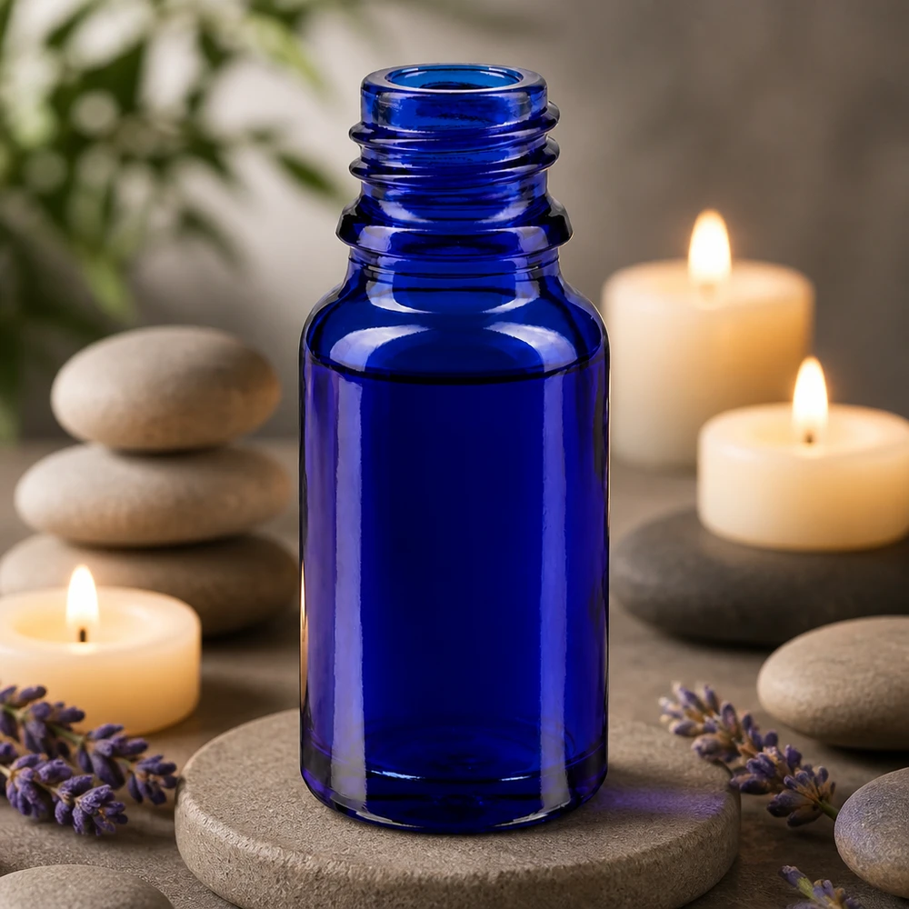 Frasco de vidro azul de alta qualidade de 10 ml com qualidade farmacêutica para armazenamento seguro de ingredientes activos