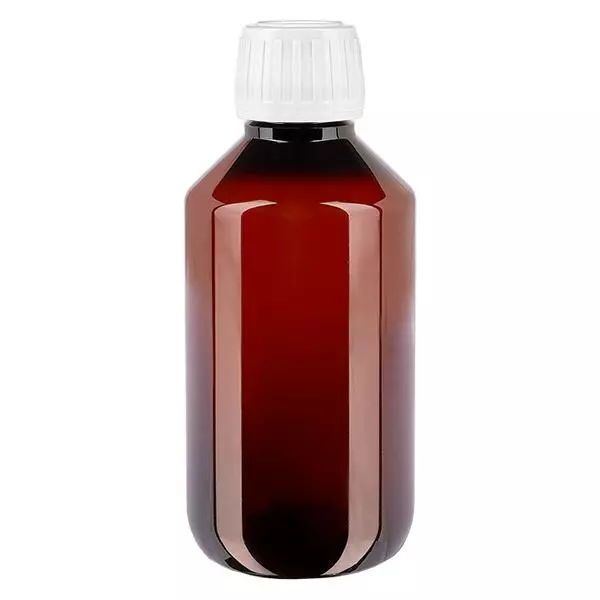 Frasco PET 200ml com tampa inviolável branca standard Frasco PET 200ml com tampa inviolável branca standard