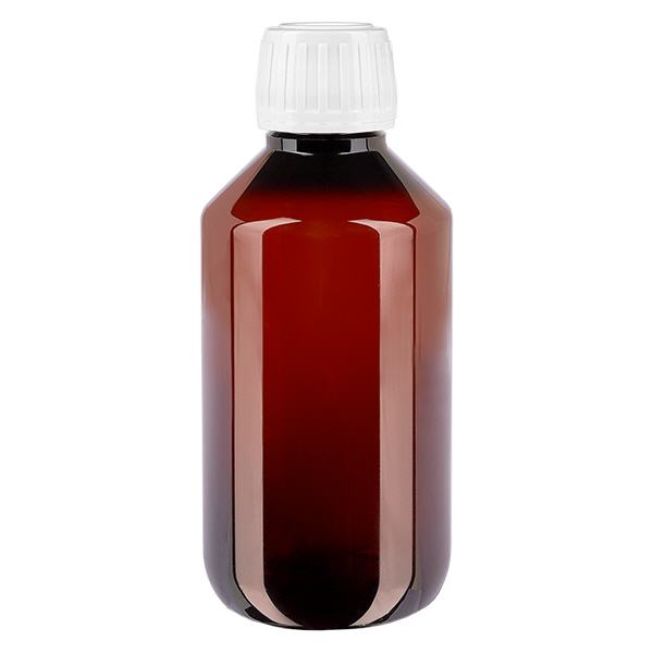Frasco PET 200ml com tampa inviolável branca standard Frasco PET 200ml com tampa inviolável branca standard