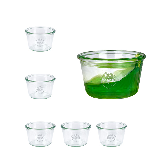 Conjunto de 6 copos de vidro de 370ml da Weck jars