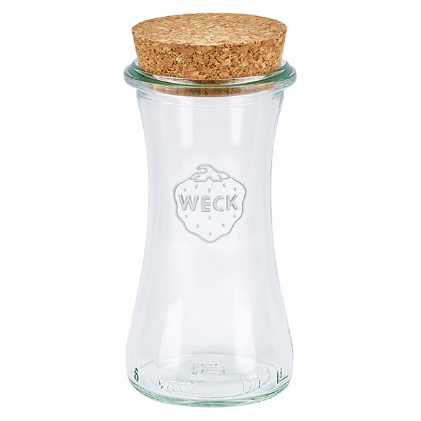Frasco de 100ml WECK RR40 com cortiça natural