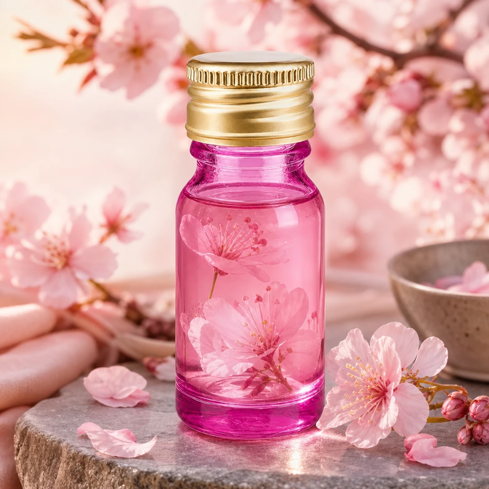 Frasco de vidro roxo transparente de 10 ml com elegante tampa de alumínio dourado para essências de alta qualidade