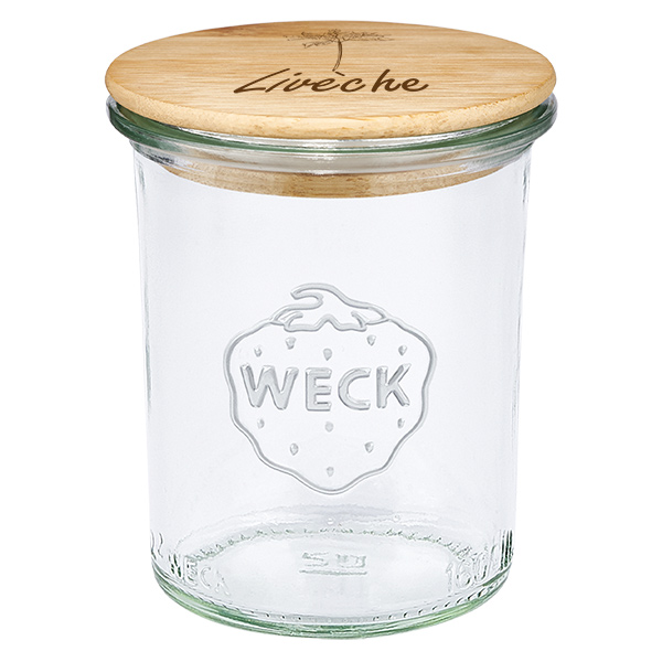 Tampa em madeira "Livèche" com verniz WECK renversé 160ml Tampa em madeira "Livèche" com verniz WECK renversé 160ml