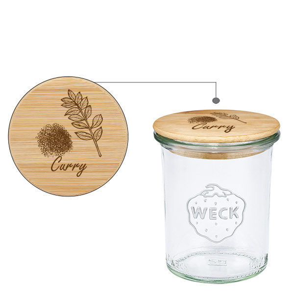 Cobertura em tecido "Caril" com verdura WECK 160ml Cobertura em tecido "Caril" com verdura WECK 160ml