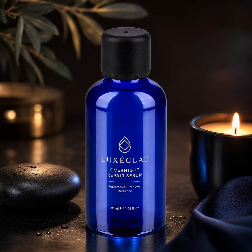 Frasco de vidro BlueLine de 50 ml com tampa standard de 6 mm para produtos cosméticos e soros de alta qualidade