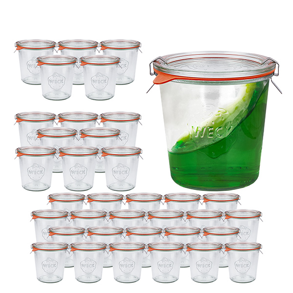 36er Set Weck Gläser 580ml Sturzgläser mit 36 Glasdeckeln, 3