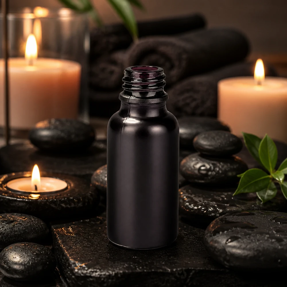 Frasco dispensador de 20 ml BlackLine UT18/20 UNiTWIST Frasco de farmácia BlackLine de 20 ml de alta qualidade com proteção UV graças ao vidro preto e à tampa UNiTWIST