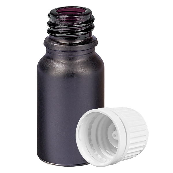 Frasco de 10ml 11mm tampa de rosca branca inviolável BlackLine UT18/10 Frasco de 10ml 11mm tampa de rosca branca inviolável BlackLine UT18/10