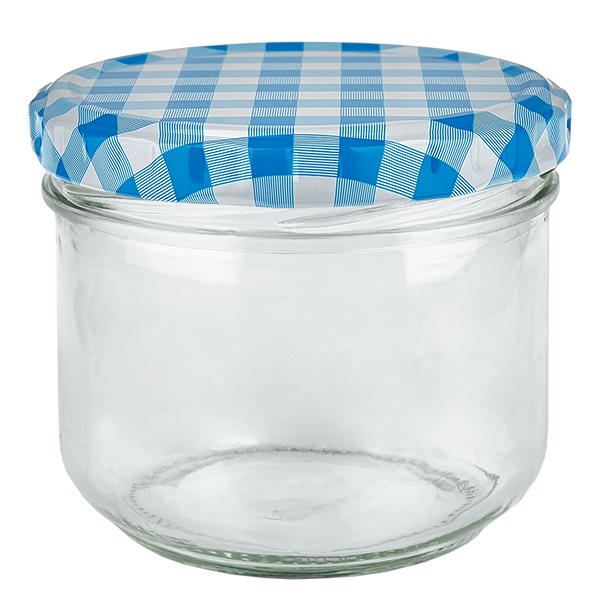 260ml Sturzglas + BasicSeal Deckel blau/weiß UNiTWIST