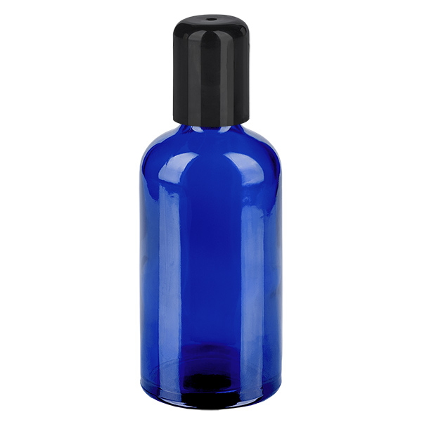 Frasco de 100ml roll-on preto com tampa standard BlueLine UT18/100
