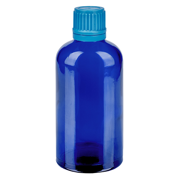 Frasco de 100 ml com tampa de rosca de 11 mm azul BlueLine UT18/100