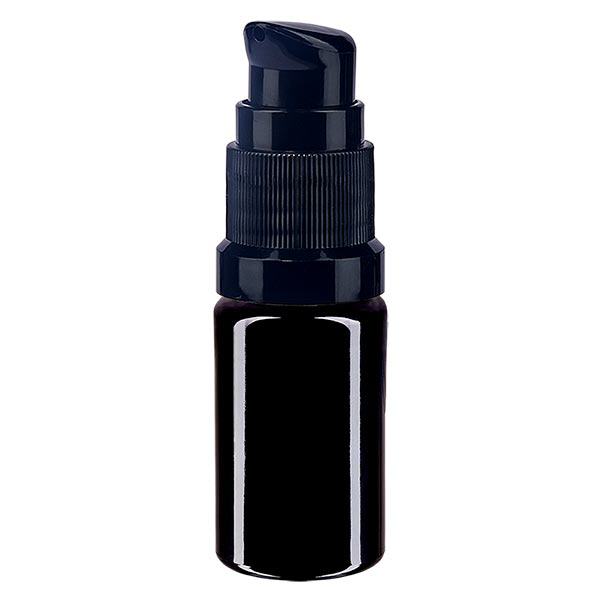 Frasco de farmácia violeta 5ml tampa da bomba preto padrão Frasco de farmácia violeta 5ml tampa da bomba preto padrão