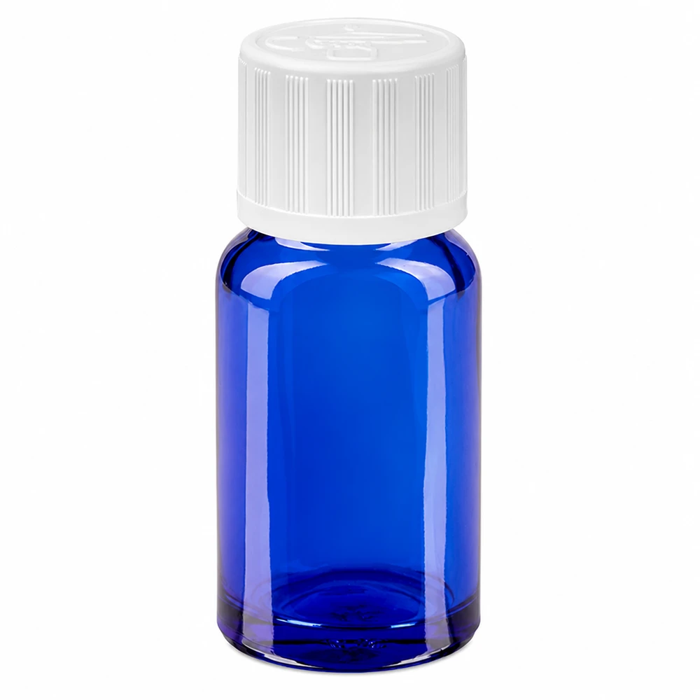 Frasco de 10 ml com tampa de rosca de 11 mm branco padrão à prova de crianças BlueLine UT18/10