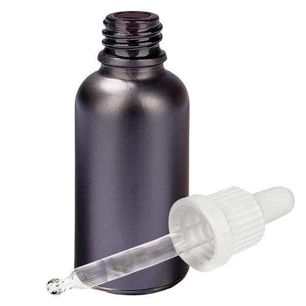 Frasco pipeta de 30 ml com tampa inviolável branca BlackLine UT18/30 Frasco pipeta de 30 ml com tampa inviolável branca BlackLine UT18/30
