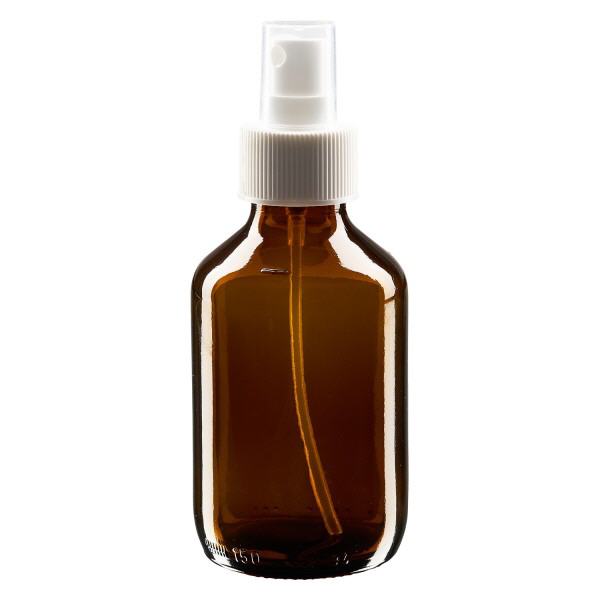 Frasco para medicamentos de 150 ml castanho, com pulverizador de bomba branco ApoGlas