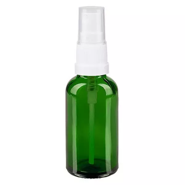Frasco de farmácia verde 30ml spray top branco Frasco de farmácia verde 30ml spray top branco