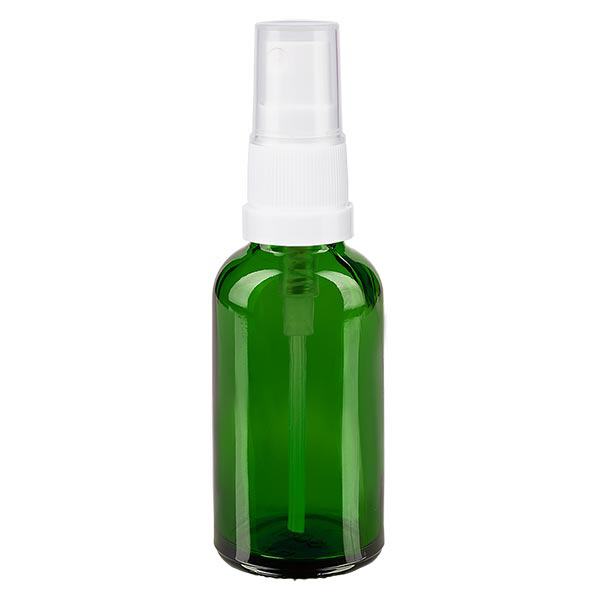 Frasco de farmácia verde 30ml spray top branco