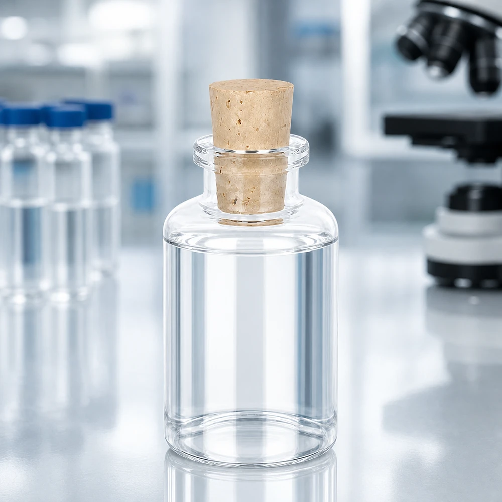 Frasco de vidro transparente 30ml com rolha 11/14mm Wiederverschließbare Klarglasflasche 30ml mit Naturkorken für Probenaufbewahrung und Laborgebrauch
