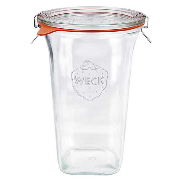 Frasco Quadro de 795ml completo WECK RR100