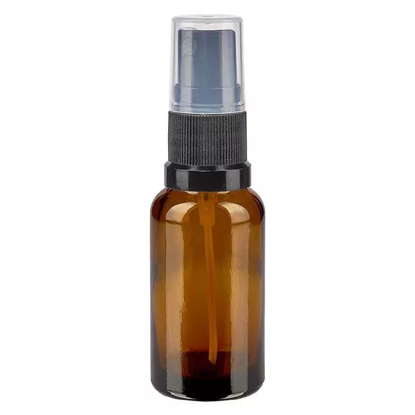 Frasco de farmácia castanho 20ml spray top preto Frasco de farmácia castanho 20ml spray top preto