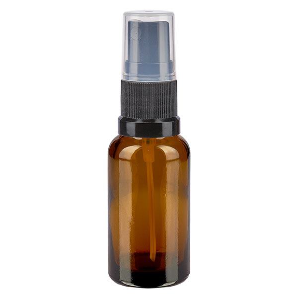 Frasco de farmácia castanho 20ml spray top preto Frasco de farmácia castanho 20ml spray top preto