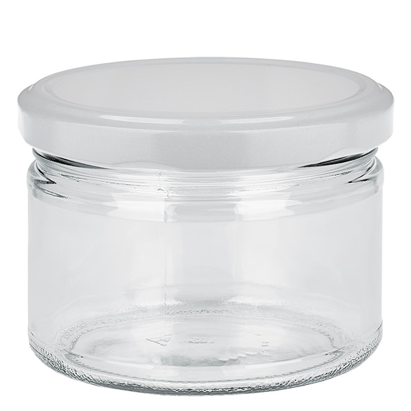 Frasco redondo de 540 ml com tampa BasicSeal branca UNiTWIST