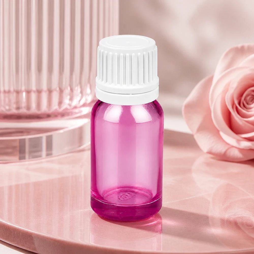 Frasco conta-gotas de 10 ml com tampa de rosca Originality branca de 0,7 mm PurpleLine UT18/10 Frasco conta-gotas roxo de 10 ml feito de material de alta qualidade com tampa branca para cosméticos