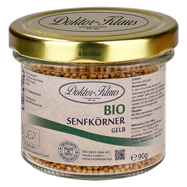 Sementes de mostarda orgânica 90g amarelo Doktor-Klaus noWaste Sementes de mostarda orgânica 90g amarelo Doktor-Klaus noWaste