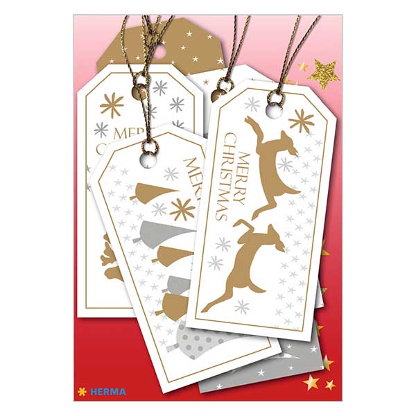 Pendente "Feliz Natal" (6 peças) com purpurina Pendente "Feliz Natal" (6 peças) com purpurina