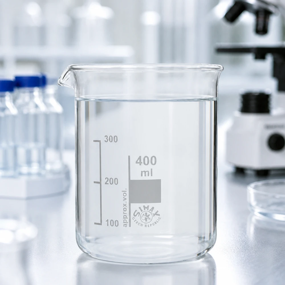 Copo de vidro de borosilicato de 400ml, forma baixa Copo de laboratório de 400 ml com parede espessa, fabricado em vidro borossilicato de alta qualidade para medições precisas