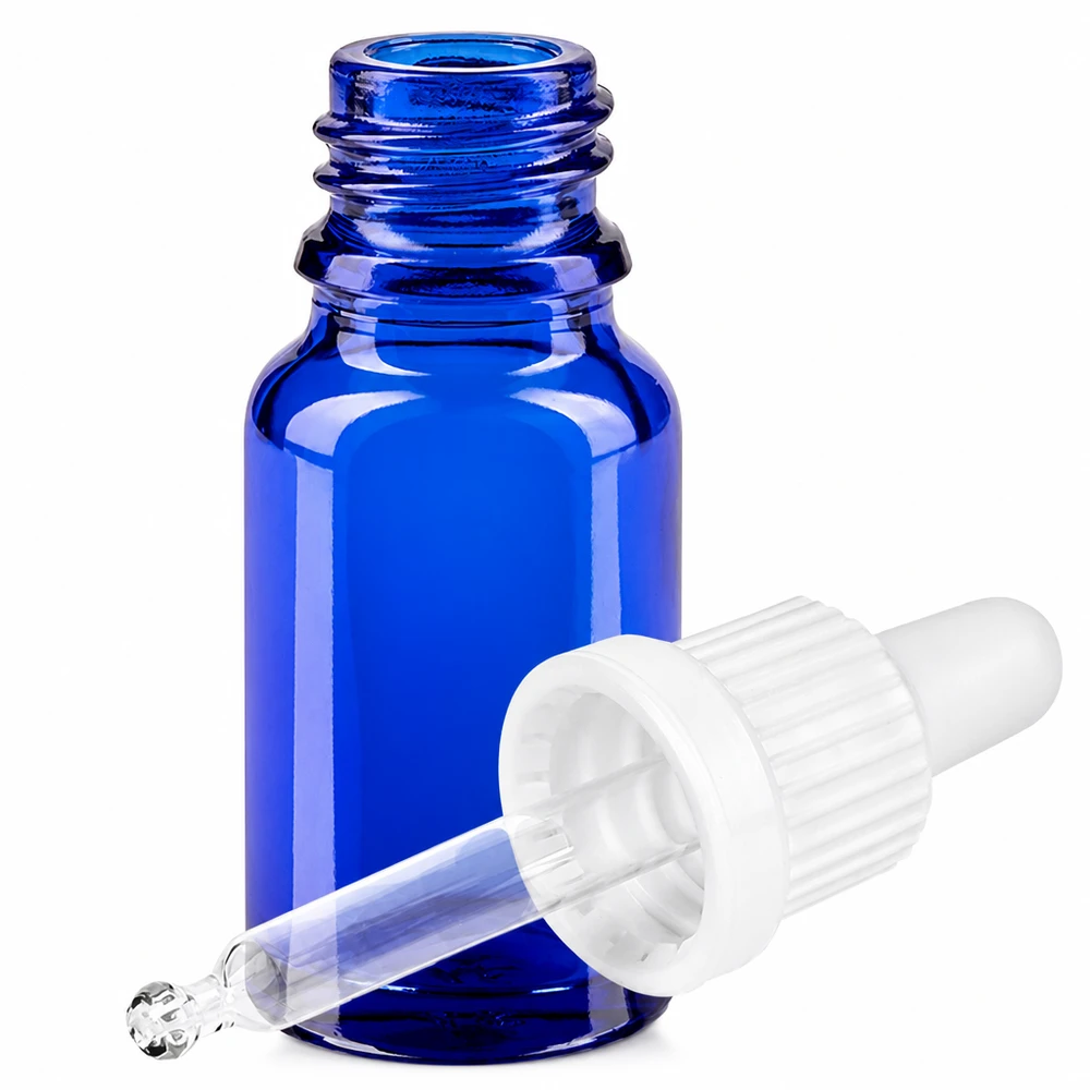 Frasco pipeta de 10ml branco com fecho inviolável BlueLine UT18/10 Frasco pipeta de 10ml branco com fecho inviolável BlueLine UT18/10