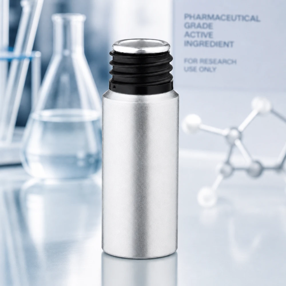 Frasco de alumínio decapado de 20ml Frasco cilíndrico de 20 ml em alumínio decapado com estrutura de superfície mate para aplicações farmacêuticas