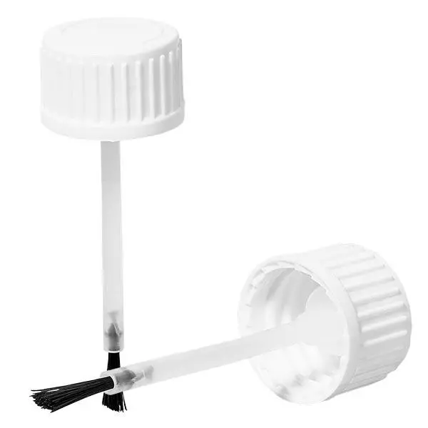 Tampa de rosca + escova para Frasco de 20ml branco 18mm Tampa de rosca + escova para Frasco de 20ml branco 18mm