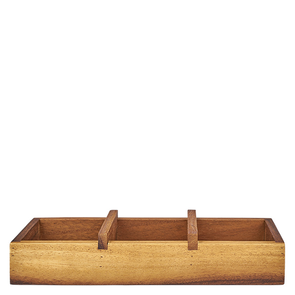 Tábua de servir Box3 madeira de acácia para 3 copos WECK.