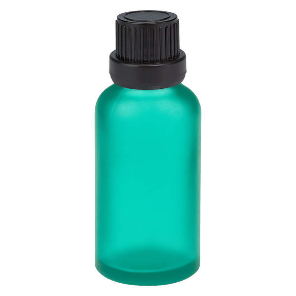 Frasco de 30 ml com tampa de rosca de 11 mm preta com fecho inviolável GreenLine UT18/30